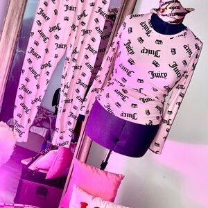 Juicy Couture Kids Pajama Set in Pink and Black